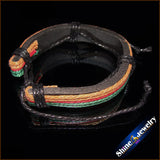 Unisex MultiWrap Leather Hemp Surfer Bracelet
