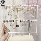 Wooden Base Metal Ear Studs Holder Earrings Display Stand 24/44/66 Holes