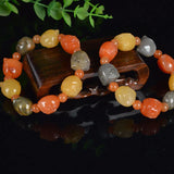 Xinjiang Owl Stone Bracelet Hand Carved Lucky Women Men Stone Jewelry