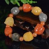 Xinjiang Owl Stone Bracelet Hand Carved Lucky Women Men Stone Jewelry
