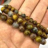 Yellow Pietersite Round Gem Stone Beads 6-14MM
