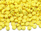 100pcs 4x7mm Yellow Smiley Acrylic Beads Jewelry Making DIY Accessories