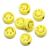100pcs 4x7mm Yellow Smiley Acrylic Beads Jewelry Making DIY Accessories