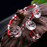Yellow & Crystal Anklets Caved Flowers Hand Weave Anklet Jewelry