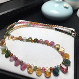 5A Tourmaline Stone Necklace Raindrop Pendant Princess Necklace Birthday Gift