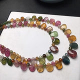 5A Tourmaline Stone Necklace Raindrop Pendant Princess Necklace Birthday Gift