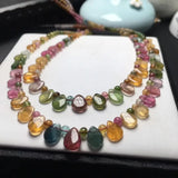 5A Tourmaline Stone Necklace Raindrop Pendant Princess Necklace Birthday Gift