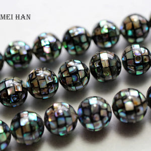 10mm Hand Stitched Solid Shell Beads for Jewelry Making