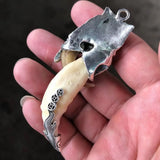 Antique Pendant with Tibetan Silver Inlay Necklace Pendant