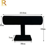 Black Velvet Bracelet Chain Watch T-Bar Rack Jewelry Holder