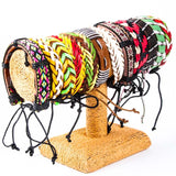 Set of 10 Modern Retro Jamaican National Contrast Woven Bracelet