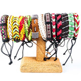 Set of 10 Modern Retro Jamaican National Contrast Woven Bracelet
