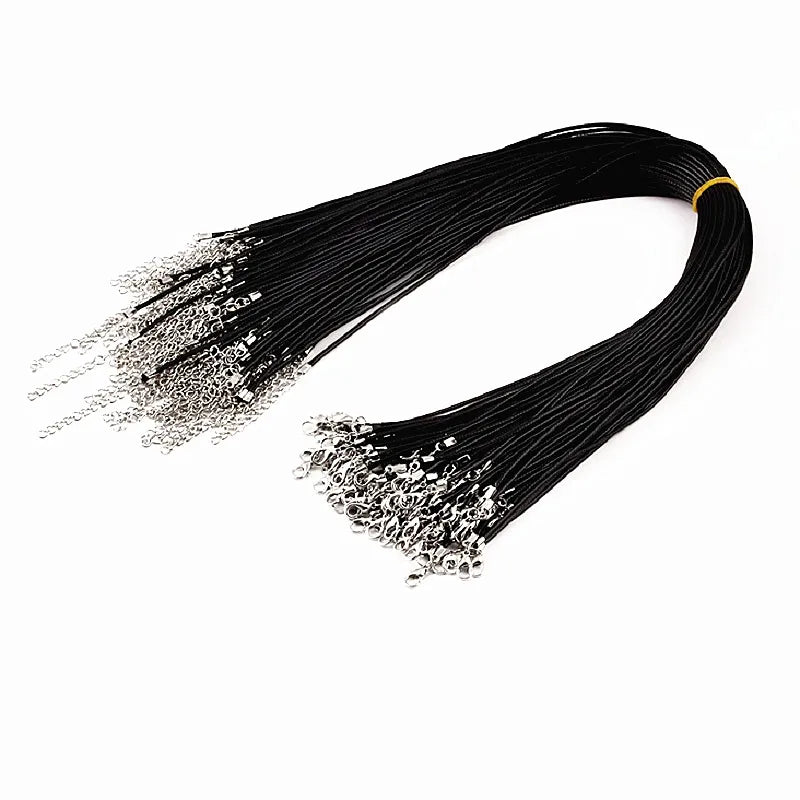 Bulk 100pcs PU Leather Friendship Necklaces for Men and Women