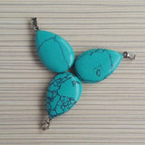 Calaite Stone Pendant Crystal Water Drop Point Pendants Charms Necklace 50Pcs