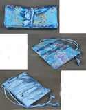 Chinese Wind Silk Brocade Travel Roll Bag Embroidery Jewelry Bag
