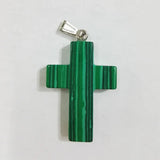Cross Stone Pendants Mixed Charms Necklace for Jewelry Making 12pcs