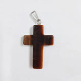 Cross Stone Pendants Mixed Charms Necklace for Jewelry Making 12pcs