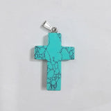 Cross Stone Pendants Mixed Charms Necklace for Jewelry Making 12pcs