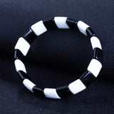 Gemstone Jewelry Hand Catenary Bracelet for Women, Obsidian and Jade 15x11mm