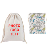 Christmas Sublimation Linen Drawstring Bag Santa Bag