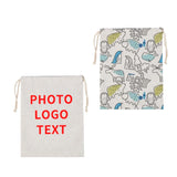 Christmas Sublimation Linen Drawstring Bag Santa Bag