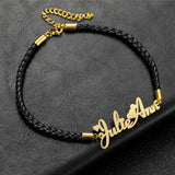 Custom Nameplate Charm Red Rope Bracelet for Women