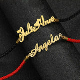 Custom Nameplate Charm Red Rope Bracelet for Women