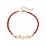 Custom Nameplate Charm Red Rope Bracelet for Women