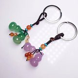 Natural Agate DIY Gourd Key Ring Charm Jewellery Accessories