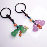 Natural Agate DIY Gourd Key Ring Charm Jewellery Accessories