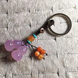 Natural Agate DIY Gourd Key Ring Charm Jewellery Accessories