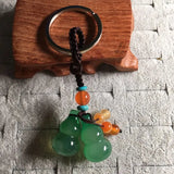 Natural Agate DIY Gourd Key Ring Charm Jewellery Accessories