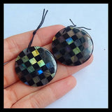 Labradorite Obsidian Intarsia Earrings Bead for Jewelry Making DIY