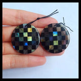 Labradorite Obsidian Intarsia Earrings Bead for Jewelry Making DIY