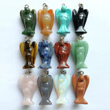 Natural Stone Angel Shape Pendants for Jewelry Making