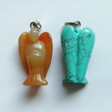 Natural Stone Angel Shape Pendants for Jewelry Making