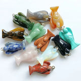 Natural Stone Angel Shape Pendants for Jewelry Making