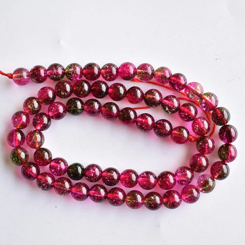 Natural Watermelon Crystal Stone Beads For Jewelry Making DIY