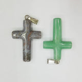 Mixed Cross Stone Pendants Charms for Necklaces 8pcs/lot