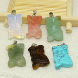 Natural Stone Owl Pendant Charms for Necklace - Mixed Good