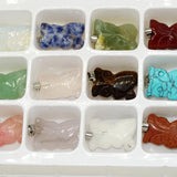 Natural Stone Owl Pendant Charms for Necklace - Mixed Good