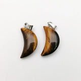 Tiger Eye Stone Moon Pendant Charms for Jewelry Making - 50pcs/lot
