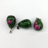 Epidote Water Drop Natural Stone Pendants 50pcs Necklace Jewelry DIY