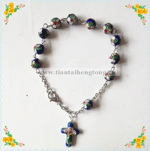 5 pcs 8mm Cloisonne Bead Rosary Bracelet - Special Offer