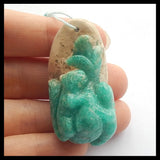 Carved Amazonite Pendant Bead,44x23x20mm