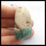 Carved Amazonite Pendant Bead,44x23x20mm