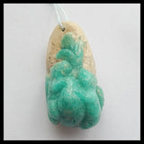 Carved Amazonite Pendant Bead,44x23x20mm
