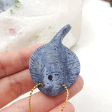 Natural Coral Carved Fish Pendant Bead Fashion Jewelry