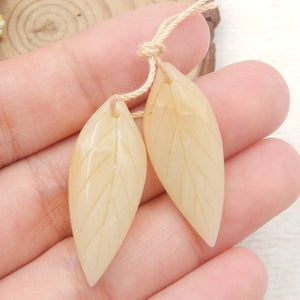 Carved Leaves Amazonite Earrings Beads, Charms Women Earrings