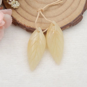 Carved Leaves Amazonite Earrings Beads, Charms Women Earrings